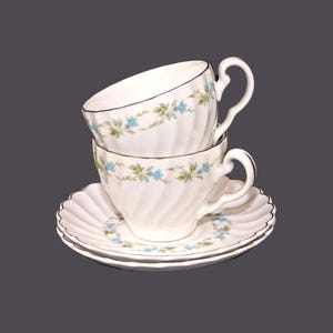 Paar Johnson Brothers JB482 | Sovereign Potters Morning Glory Tassen- und Untertassensets.