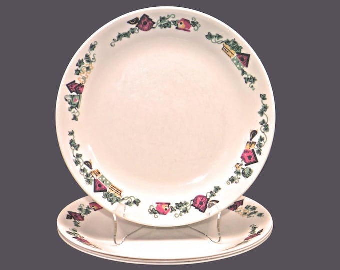 Vintage Corelle Corningware Garden Home dinner plates made in USA. Set of 4.