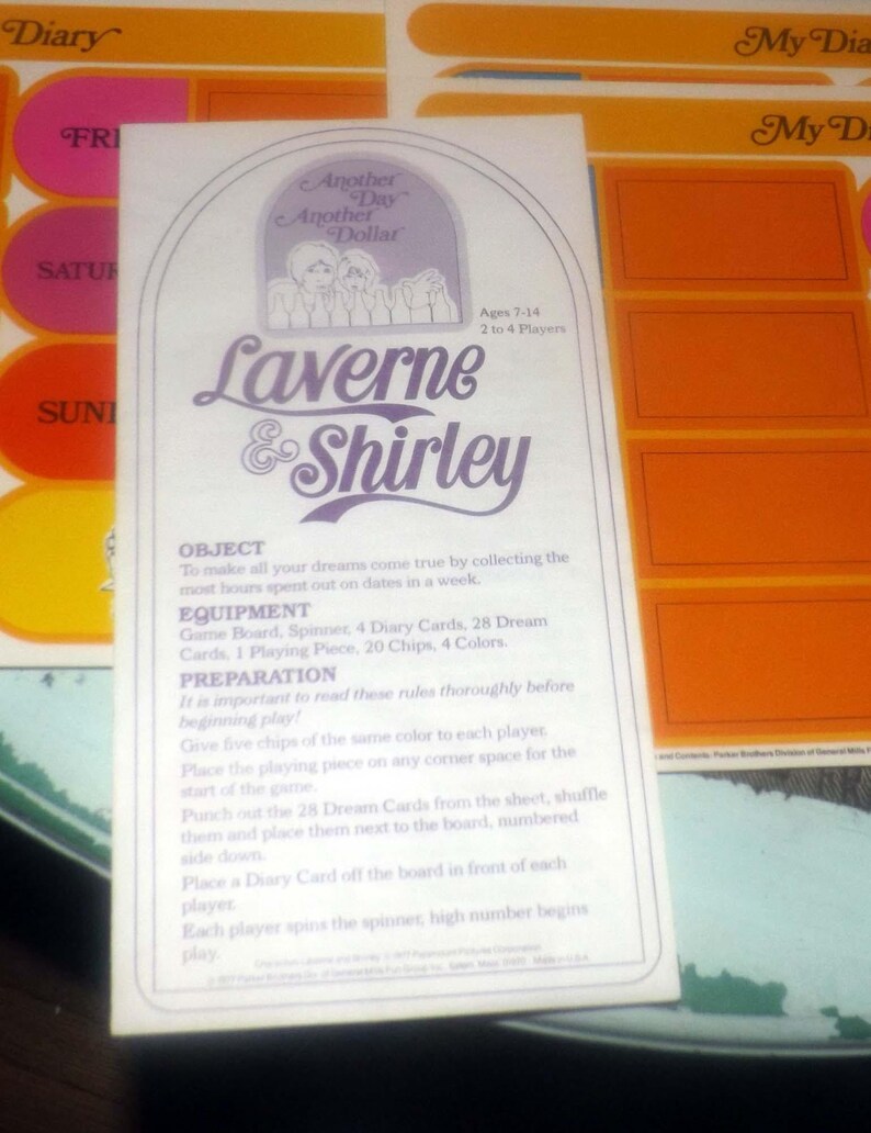 Laverne & Shirley board game by Parker Brothers. Complete. image 6
