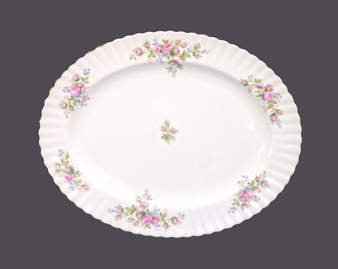 Vintage Royal Albert Moss Rose 15" oval meat platter. Bone china made in England.