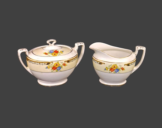 Vintage Alfred Meakin Celia Creamer and Sugar Bowl Set made England.