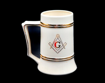 Masonic Freemasons ceramic beer stein | tankard made in USA.