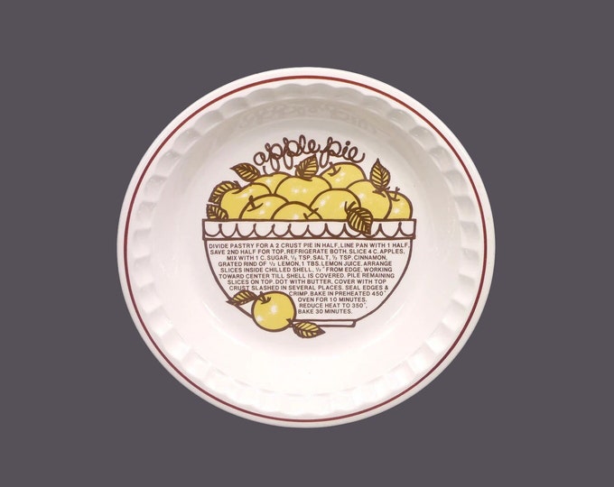 Sunnycraft Sunny's Pride stoneware Apple Pie recipe pie plate | pie baker. Made in Korea.