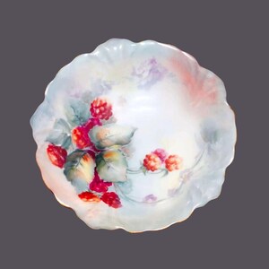 Antique J&C Bavaria ring, trinket or candy dish. Hand-painted fruit.