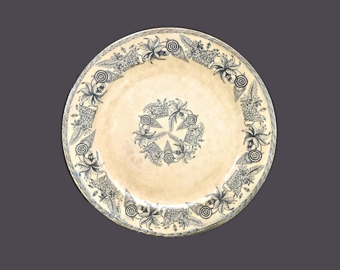Antique Victorian-era J.M. & Co | John Marshall Bo'ness Pottery Stanley Blue transferware dinner plate.