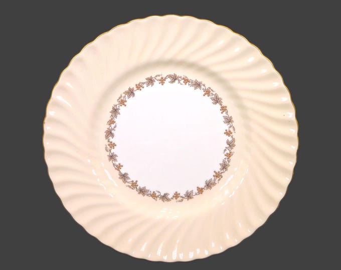 Minton Vineyard Buff S-572 large, bone china dinner plate made in England. Sold individually.