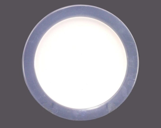 Vintage Sango Graphite stoneware dinner plate. Graphite rim, white center.