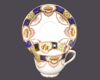 Vintage Sampson Bridgwood Monarch cup and saucer set. Imari tableware England.