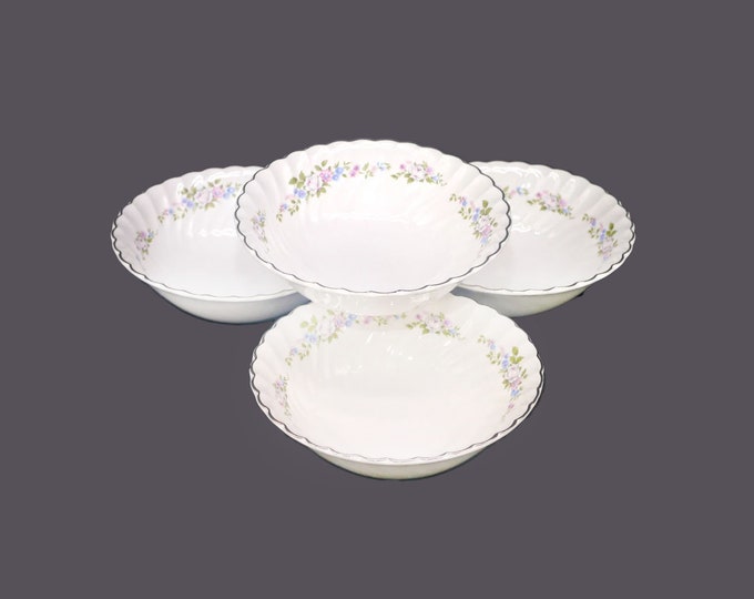 Four Sovereign Potters | Johnson Brothers Bloomsbury R215-67 coupe cereal bowls made in England.