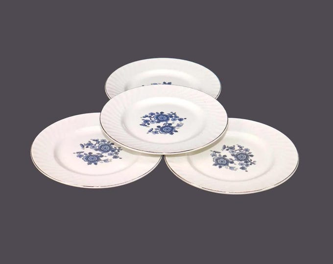 Four Wedgwood Royal Blue Ironstone bread plates made in England. Flaw (see below).