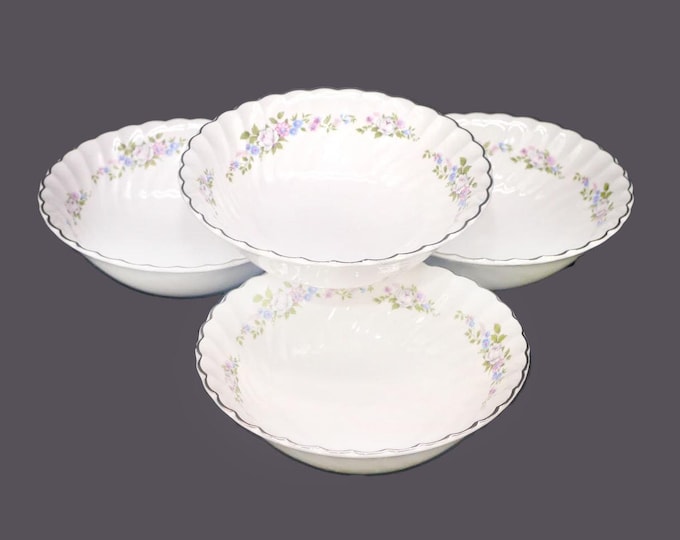Four Sovereign Potters | Johnson Brothers Bloomsbury R215-67 coupe cereal bowls made in England.