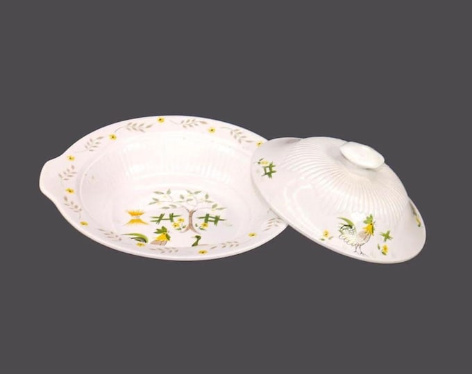Vintage William Adams Good Morning Rooster Covered Serving Bowl