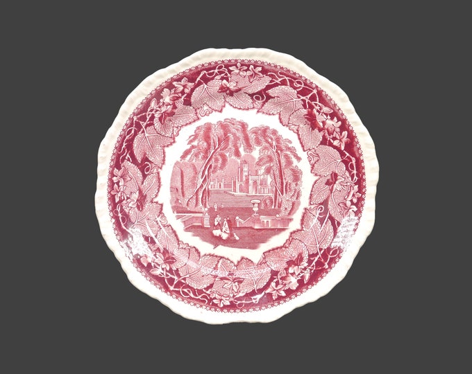 Masons Vista Pink luncheon plate. Masons Patent Ironstone made in England. Flaw (see below).