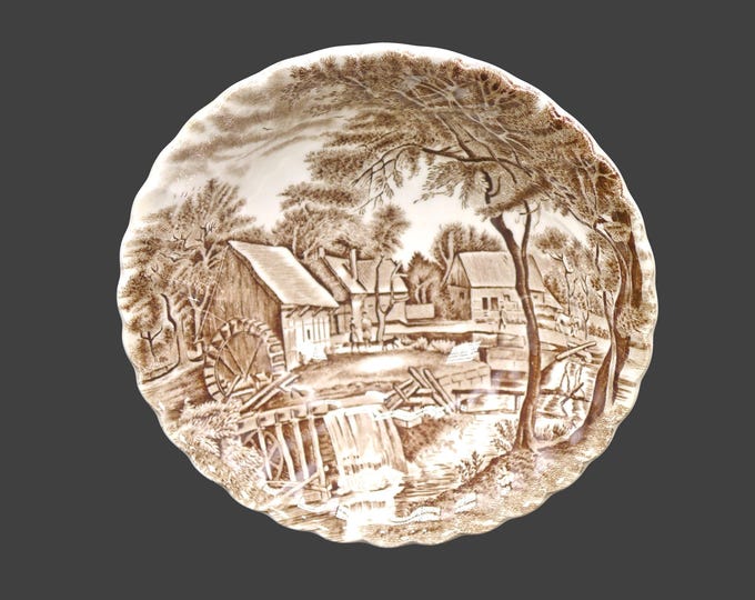 Johnson Brothers Watermill Brown coupe cereal bowl. Brown transferware made in England. Sold individually.