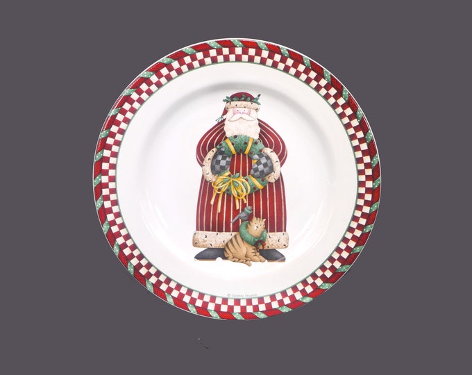 Sakura Debbie Mumm Santa's Spirit stoneware Christmas salad plate. Choice of pattern.