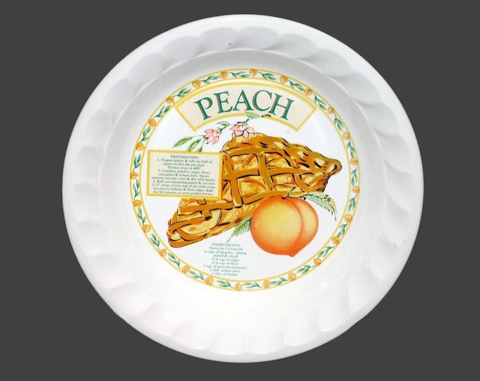 Himark Peach Pie Recipe Pie Plate. Central peach pie recipe. Golden Pie Collection made in Korea. Minor flaw (see below).