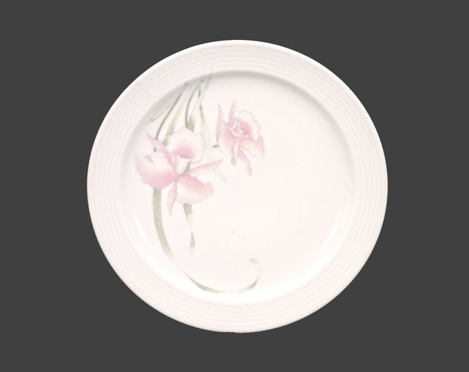 CP Colditz | Colditz Porzellan salad plate made in Germany. Pink daffodils, pink iris flowers. Sold individually.