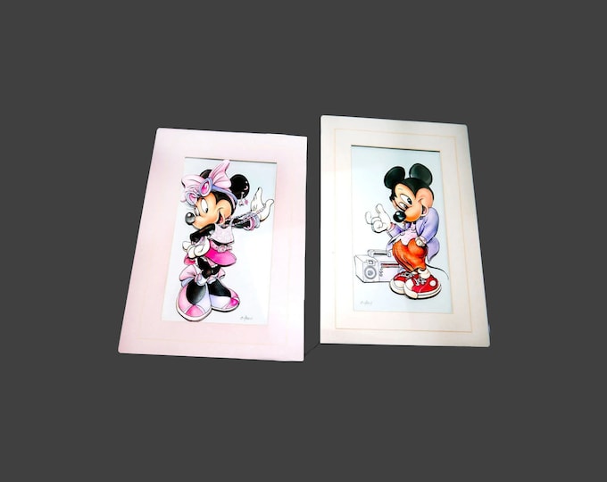 Mickey and Minnie Mouse 3D framed signed original pieces of art by Canadian multimedia artist Darlene Abela.