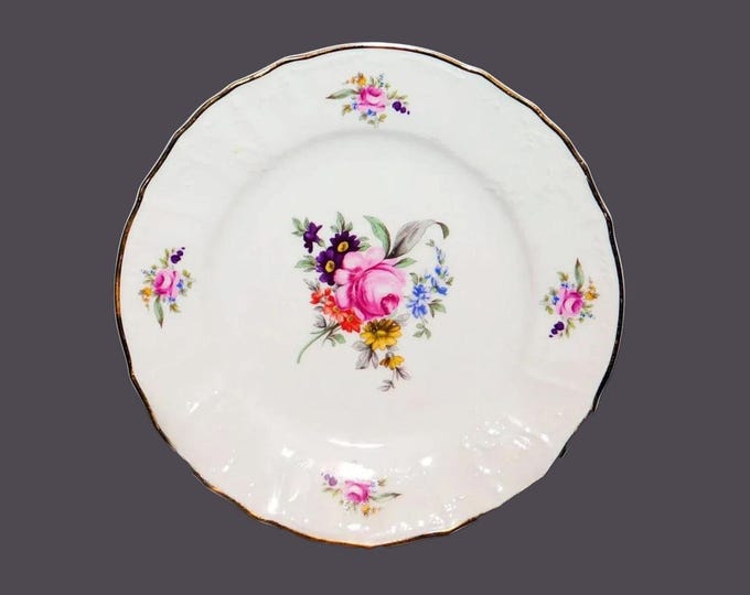 Bernadotte Thun Sonata dinner plate. Central Meissen florals. Made in Czechoslovakia.  Sold individually.