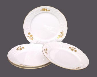 Vintage Rosenthal Gold Bouquet Salad Plates (set of 4) Germany