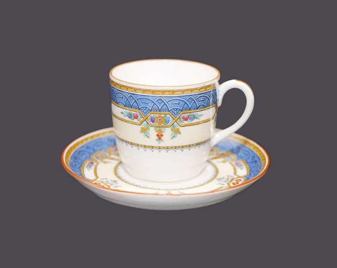 Antique Cauldon China 7541 art nouveau demitasse cup and saucer set made in England.