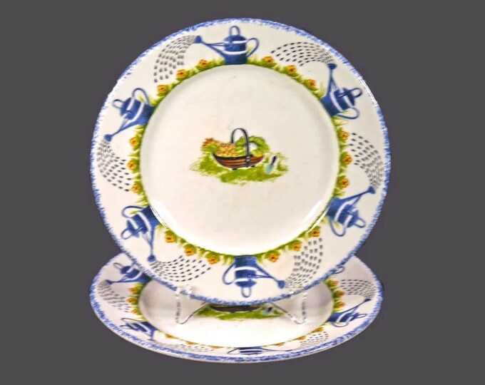 Pair of Wood & Sons Holly Cottage bread plates made in England.