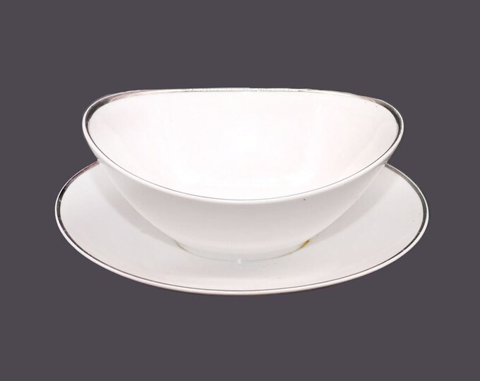 Rose China | Noritake Moon Light 2217 gravy boat with attached under-plate made in Japan.