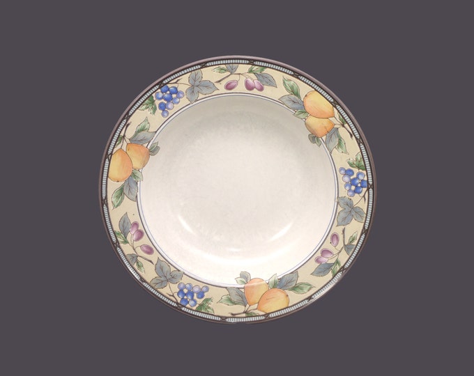 Mikasa Garden Harvest CAC29 rimmed, stoneware soup bowl. Intaglio Stoneware made in Malaysia. Sold individually.