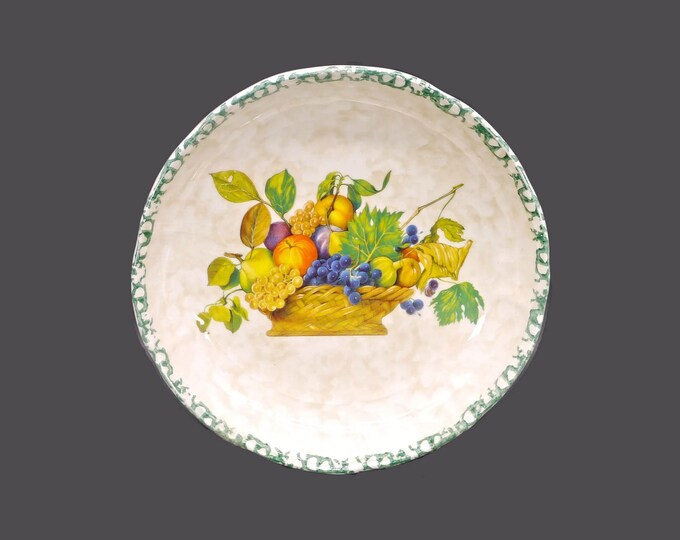 Ceramica Due Torri | Garantito Per Alimenti round salad or pasta serving bowl. Made in Italy. Central fruit basket image