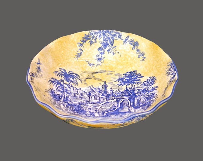 American Atelier English Toile Waverly-style round serving bowl.
