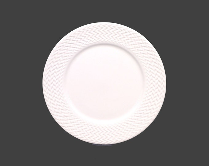Stokes Wicker White Chef's favorite all-white salad plate with embossed wicker rim. Sold individually.