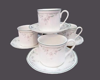 Vintage Royal Doulton Caprice Tassen- und Untertassensets aus England. 4 Sets.