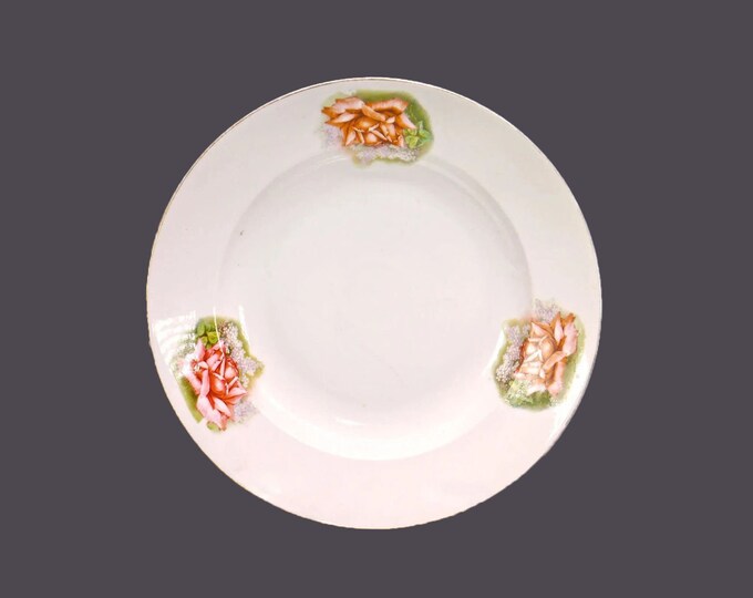 Hutschenreuther rimmed pasta serving bowl made in Germany. Large roses. Flawed (see below).