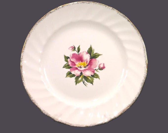Vintage Hycroft Medalta Wild Rose dinner plate made in Canada.