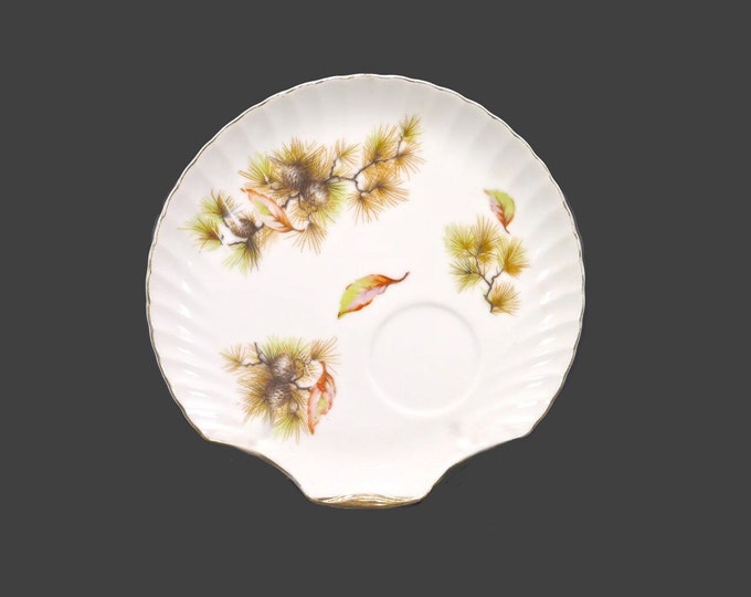 Fine Translucent China Japan Pine Tree snack plate, tennis plate for tea and toast made in Japan.