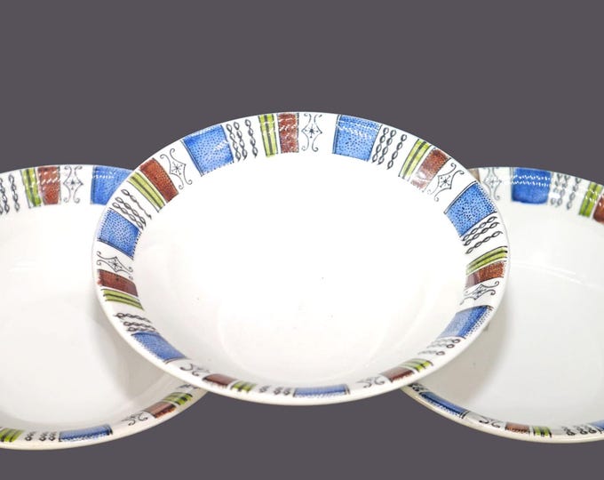 Three Broadhurst Geneva coupe cereal bowls. Kathie Winkle design made in England.