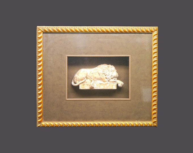 Ren-Wil Inc. | Renwil Lion of Cavanova framed 3D Stone Lion wall art. Made in Montreal Canada.