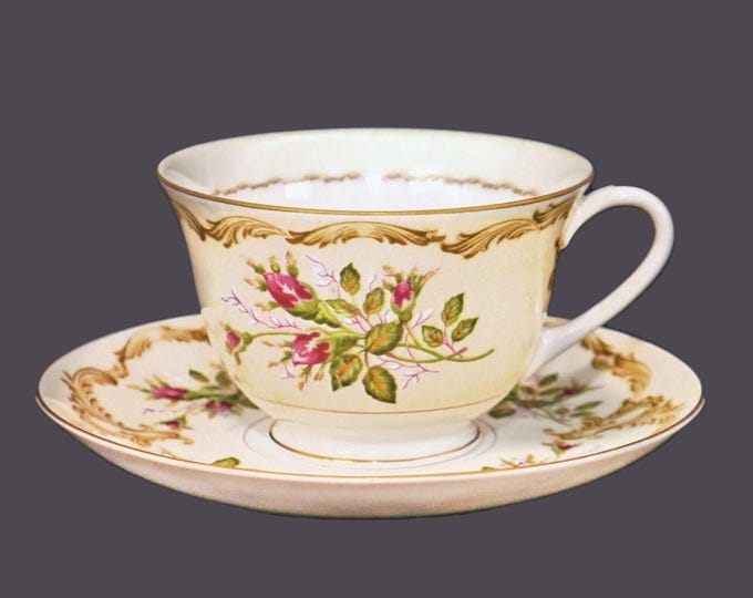 Narumi Rosebud cup and saucer set made in Japan.
