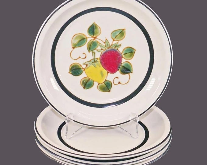 Vintage Sears Strawberries Salad Plates - Japan Stoneware - 1970s Set