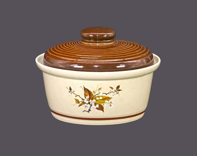 Royal Doulton Wild Cherry 2.5 qt oval covered stoneware casserole. Lambethware Stoneware made in England.