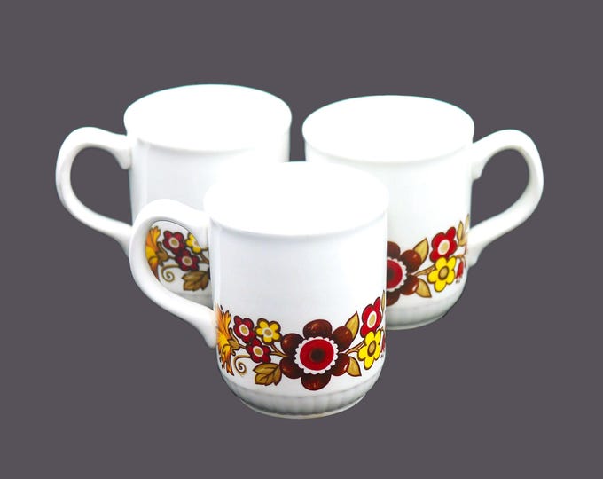 Three Myott Festival retro coffee or tea mugs made in England.