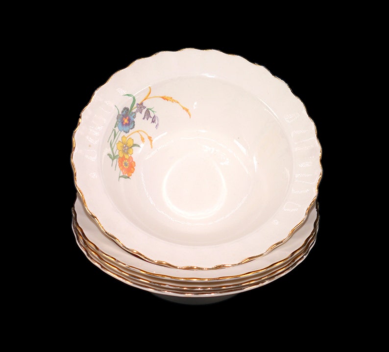 Four Sovereign Potters Primrose Rimmed Cereal Bowls. English Etsy Canada