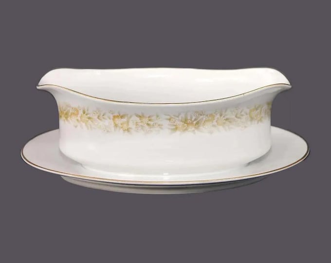 Nitto Pastorale gravy boat with attached under-plate made in Japan.