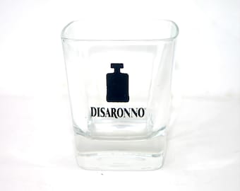 Vintage Disaronno squared lo-ball | on-the-rocks | Tom Collins glass.