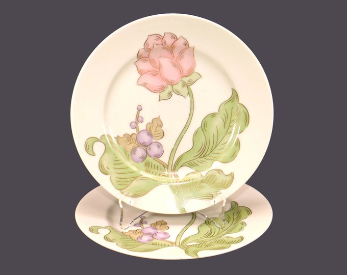 Pair of Fitz & Floyd Cotillion Garden salad plates made in Japan.