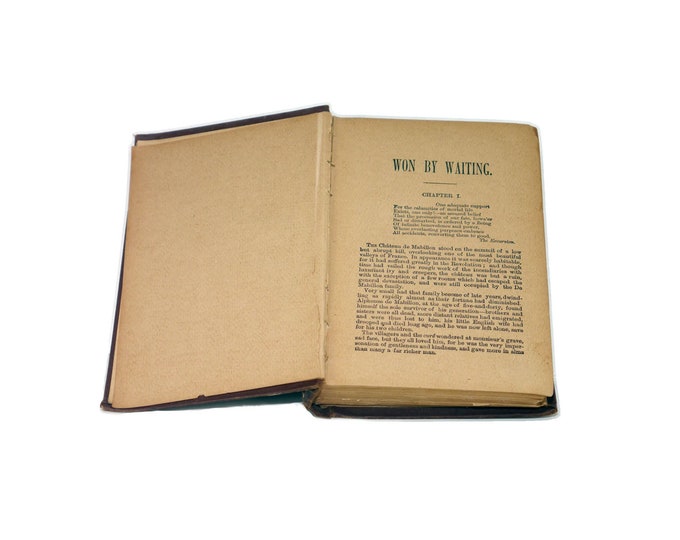 Antiquarian Victorian-era (1891) first-edition hardcover book Won By Waiting Edna Lyall. Frank F. Lovell. Complete.