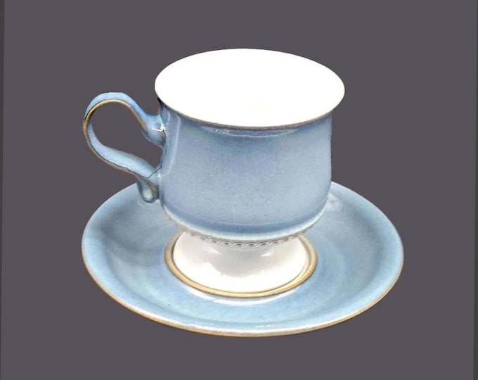 Denby Castile stoneware cup and saucer set made in England. Sets sold individually.
