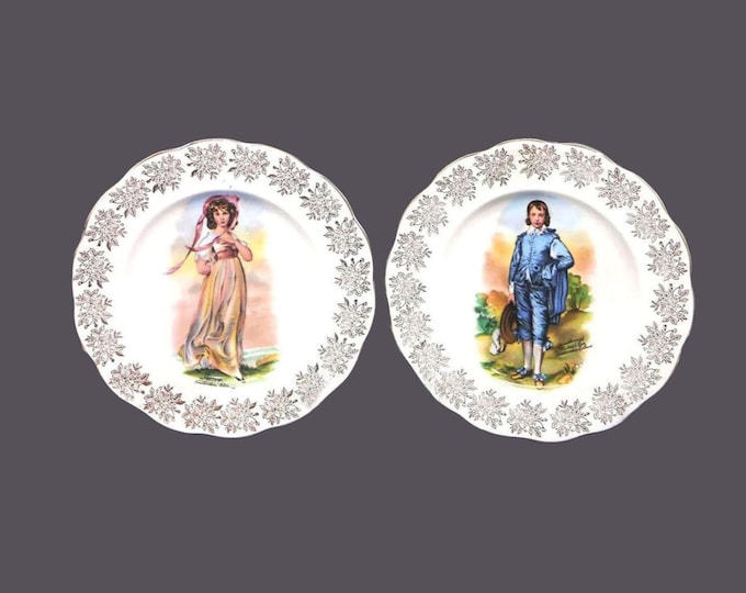 Royal Albert Pinkie Lawrence and Blue Boy decorative cabinet display plates made in England. Minor flaw (see below).