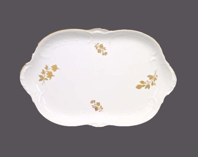 Rosenthal Gold Bouquet Chateau Fleurs lugged platter. Classic Rose Porcelain made in Germany. Gold trim.