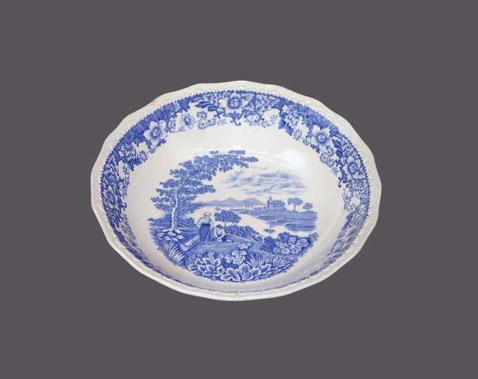 Swinnertons Silverdale blue-and-white transferware round vegetable serving bowl made in England. Flaw (see below).